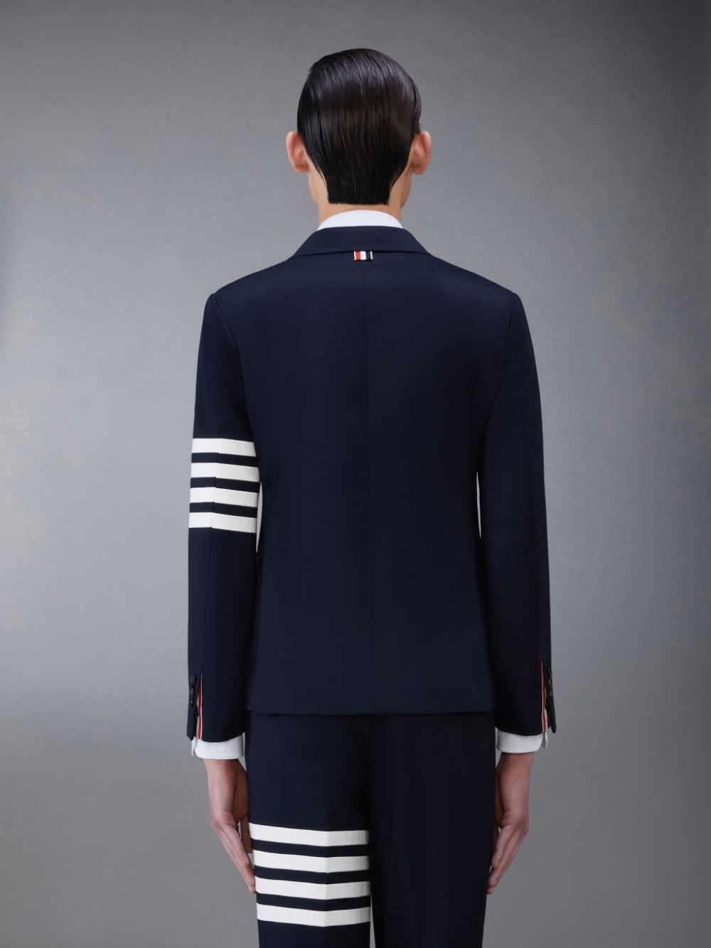 Thom Browne Cotton Twill 4-Bar Unconstructed Classic Sport Uomo Cappotti Blu | WSA31A06644