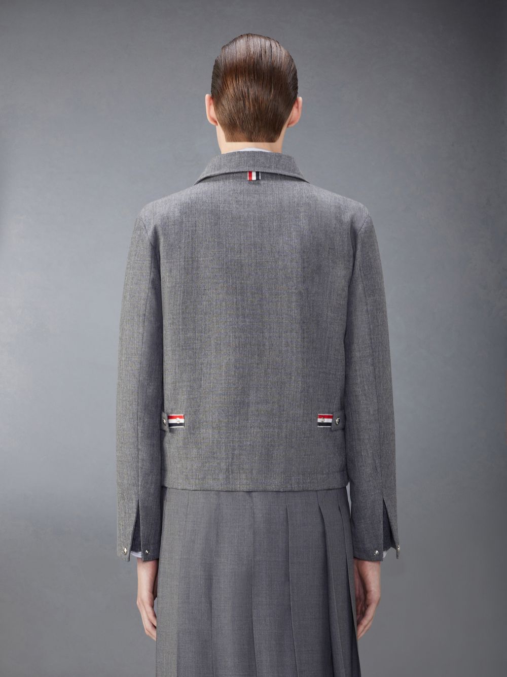 Thom Browne Crispy Wool Golf Uomo Giacche Grigie | QSP75Y23685