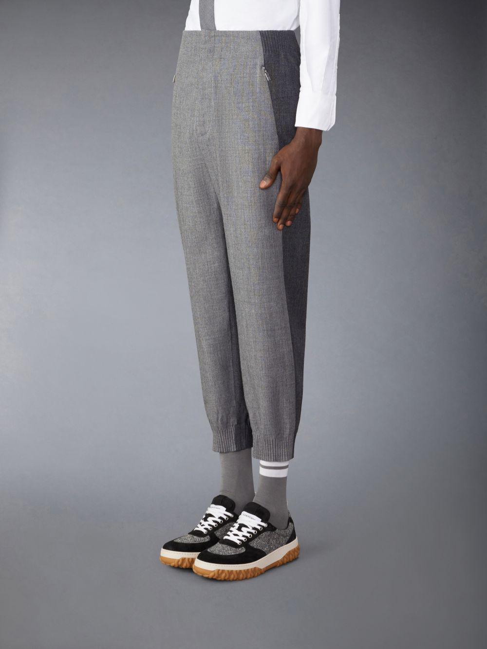 Thom Browne Crispy Wool Tracksuit Uomo Pantaloni Grigie | ROS88L71152