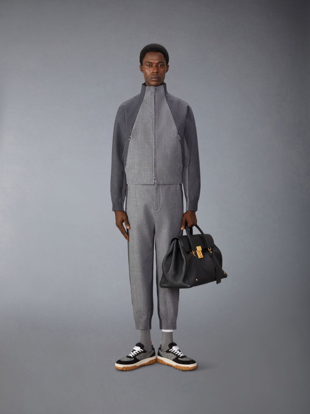 Thom Browne Crispy Wool Tracksuit Uomo Pantaloni Grigie | ROS88L71152