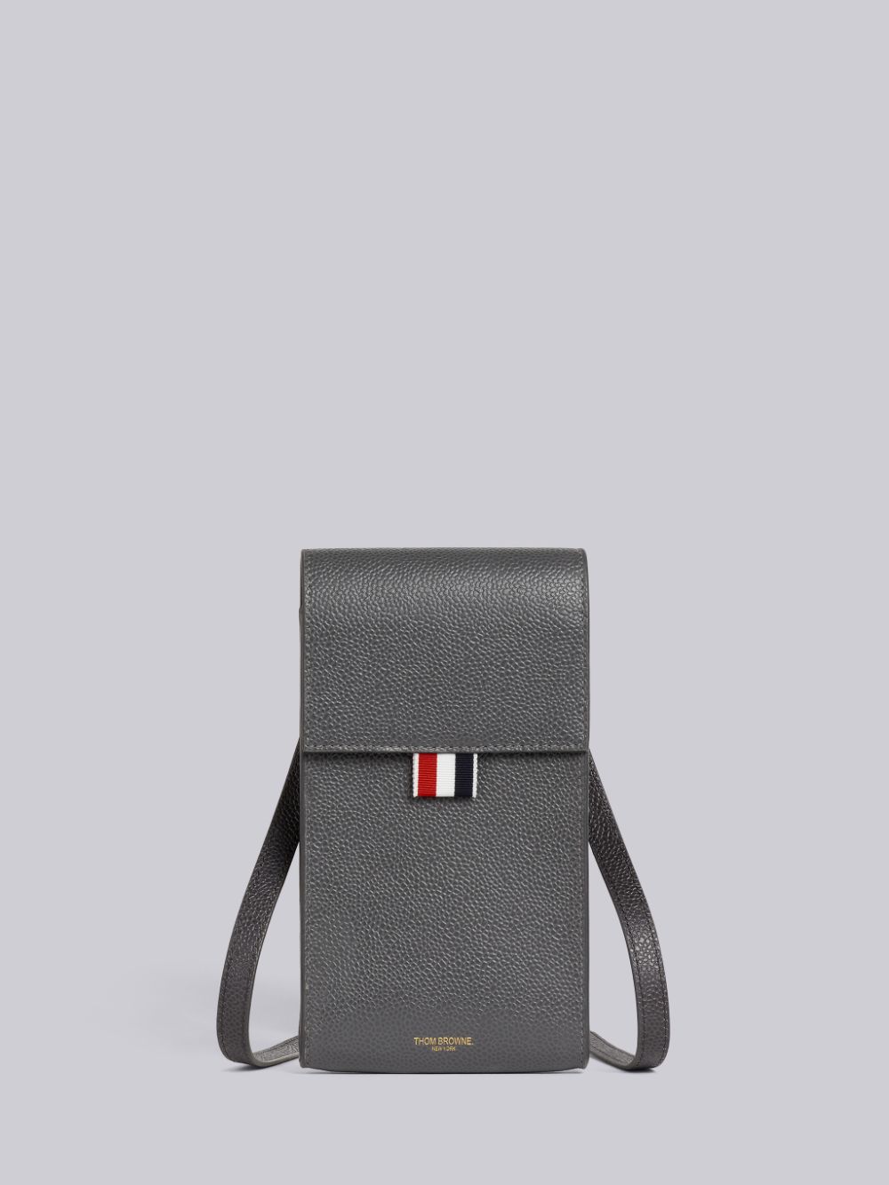 Thom Browne Dark Pebbled Calfskin Funmix Uomo Borsa Per Cellulare Grigie | PJI54I97978