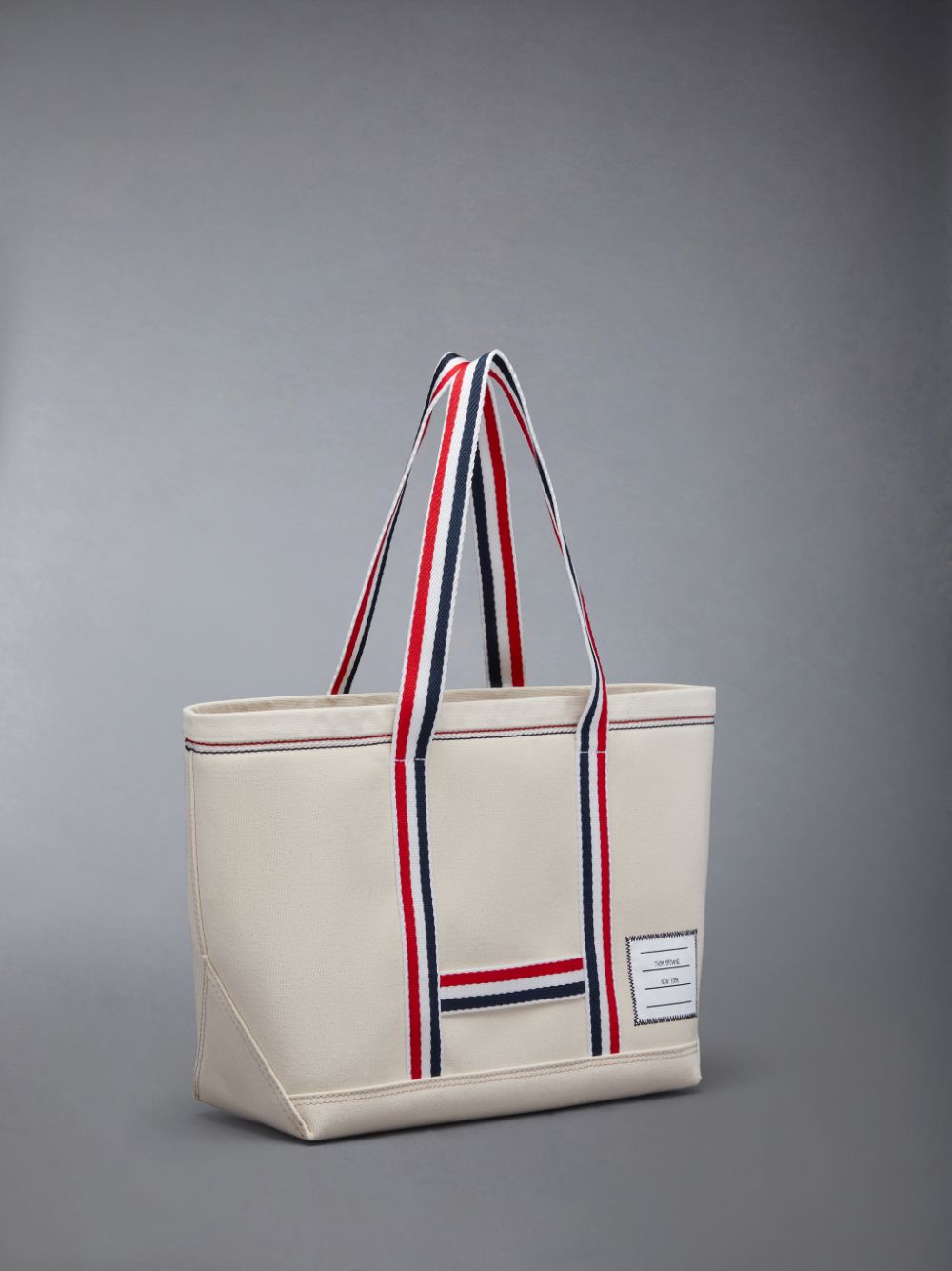 Thom Browne Double Face Canvas Small Tool Uomo Borse Tote Bianche | VWR06V78937