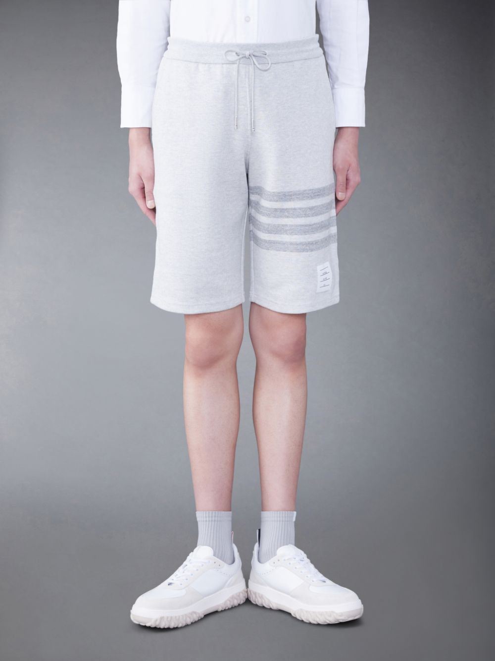 Thom Browne Double Face Knit 4-Bar Uomo Pantaloncini Di Felpa Grigie | OOZ62A78491