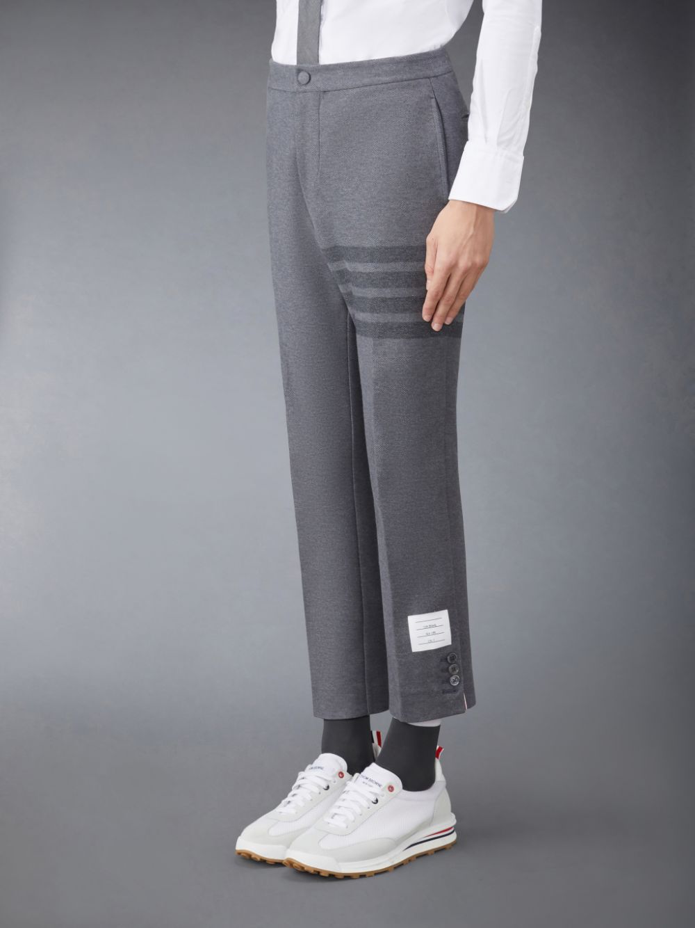 Thom Browne Double Face Tech Twill Slim Uomo Pantaloni Grigie | XTD75R00770