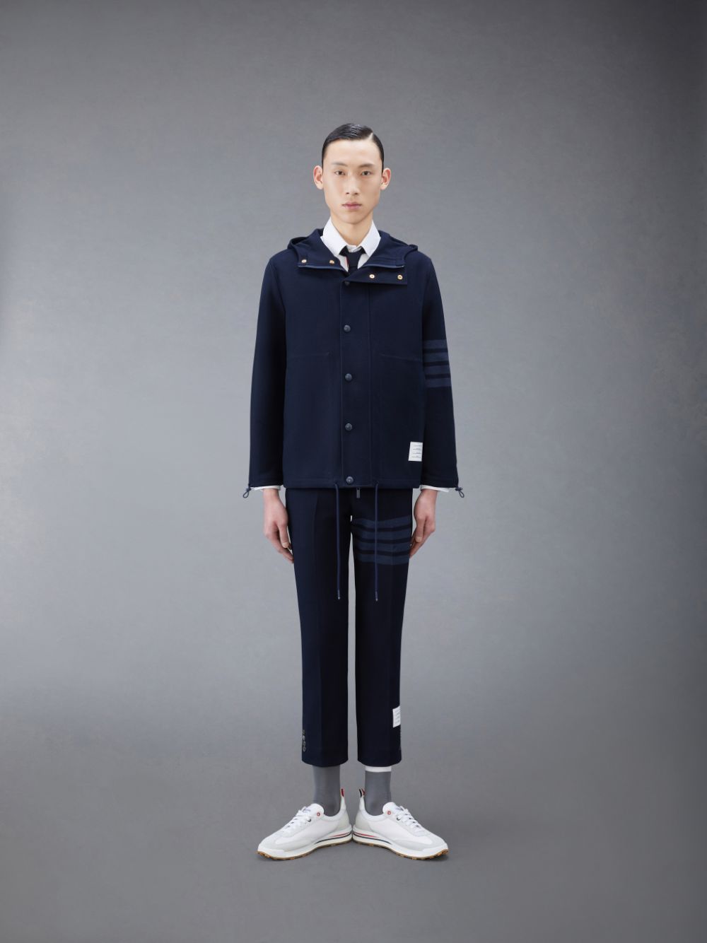 Thom Browne Double Face Tech Twill Slim Uomo Pantaloni Blu | CNT23B05293