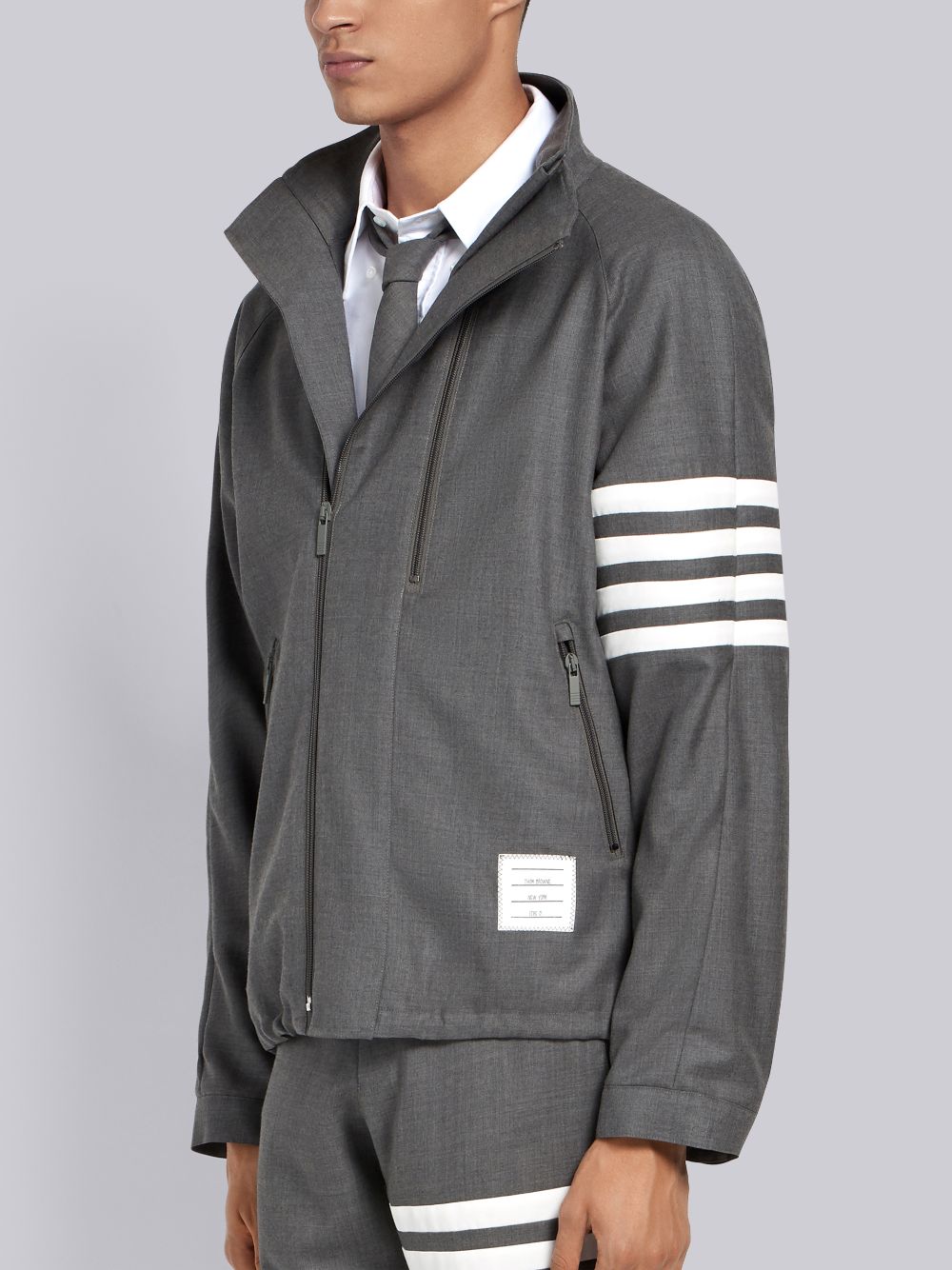 Thom Browne Double-zip Raglan Uomo Giacche Grigie | BWR30D14052