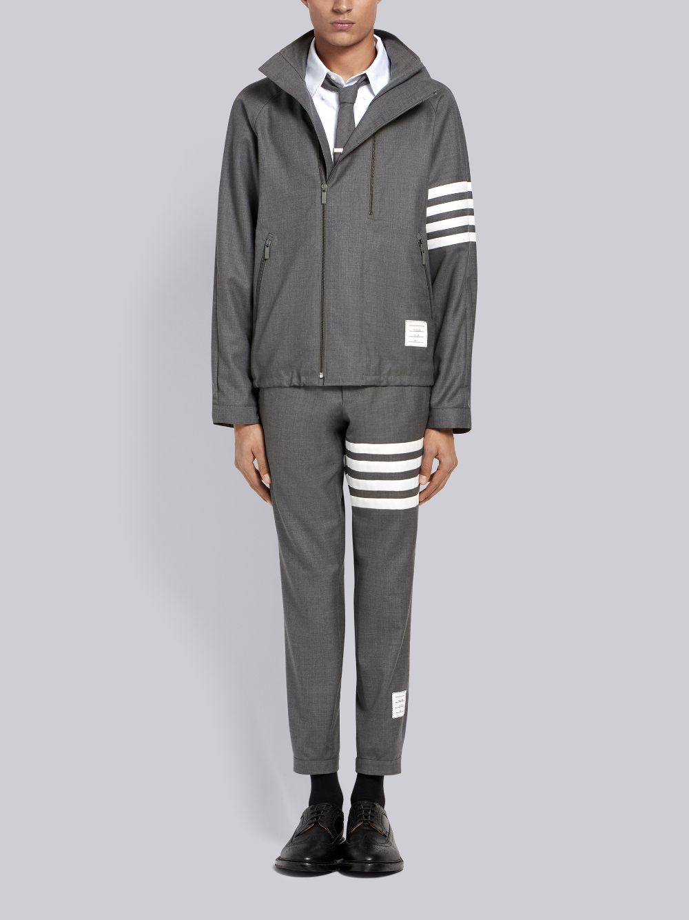 Thom Browne Double-zip Raglan Uomo Giacche Grigie | BWR30D14052