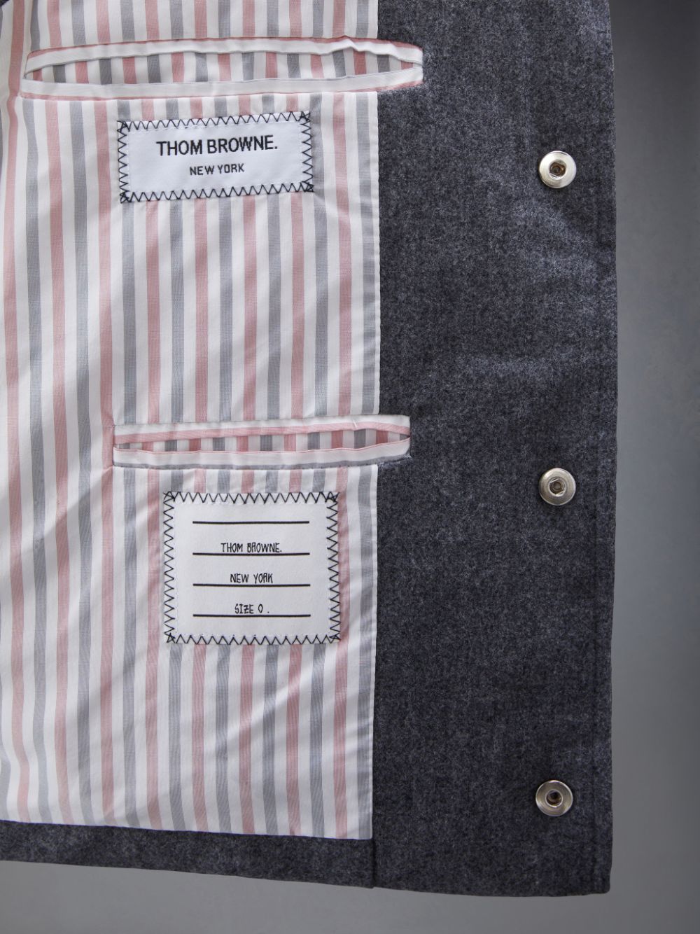 Thom Browne Downfilled Flannel 4-Bar Uomo Giacche Grigie | KOC10B52299