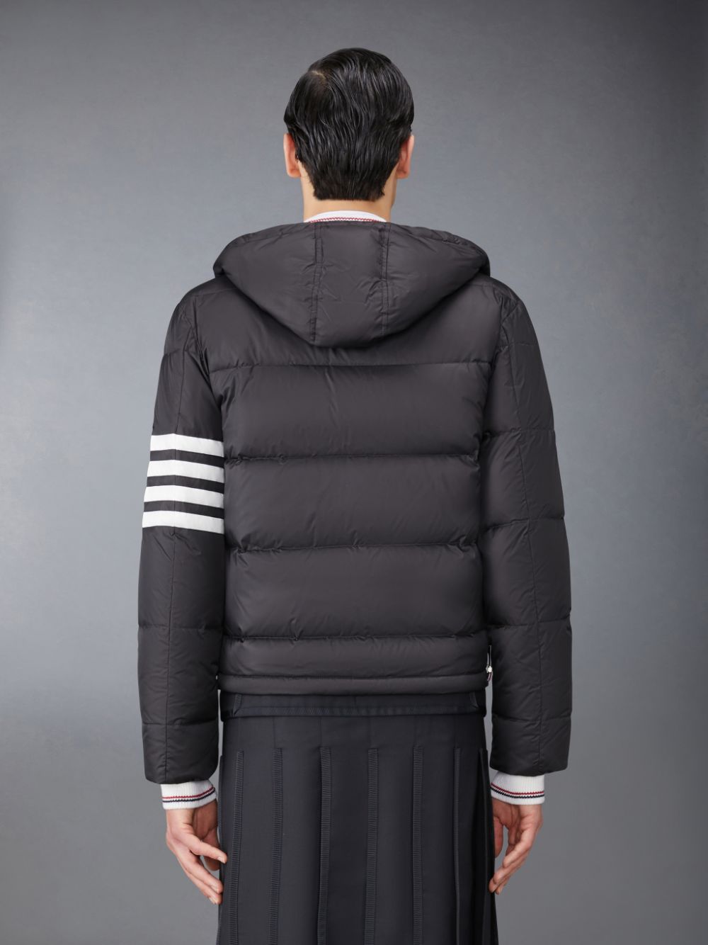 Thom Browne Downfilled Nylon 4-Bar Bomber Uomo Giacche Nere | BUH76X38743