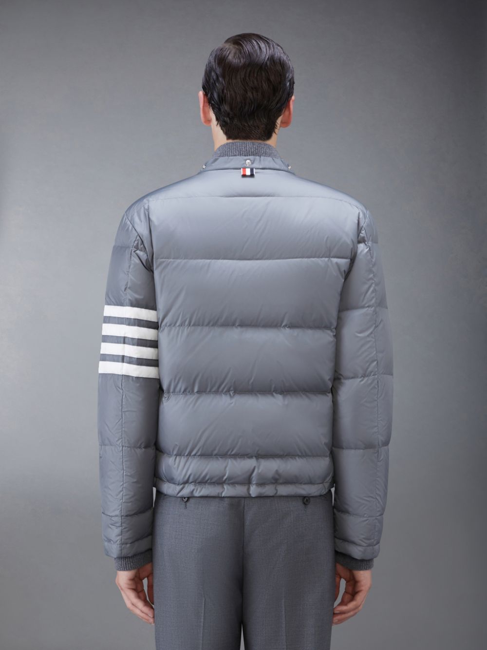 Thom Browne Downfilled Nylon 4-Bar Bomber Uomo Giacche Grigie | CZG01X45512