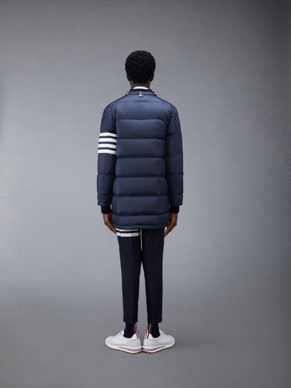 Thom Browne Downfilled Nylon 4-Bar Hooded Uomo Cappotti Blu | EAY38X56639