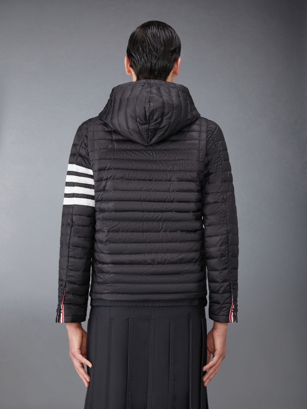 Thom Browne Downfilled Nylon Quilted Hooded Uomo Giacche Nere | JBD69X71468