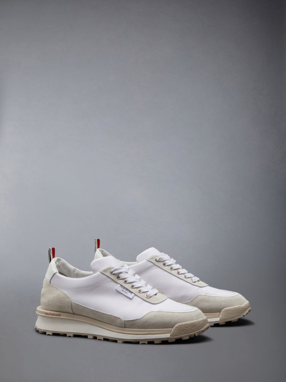 Thom Browne Eco Nylon Alumni Uomo Sneakers Beige | LHT55W08448