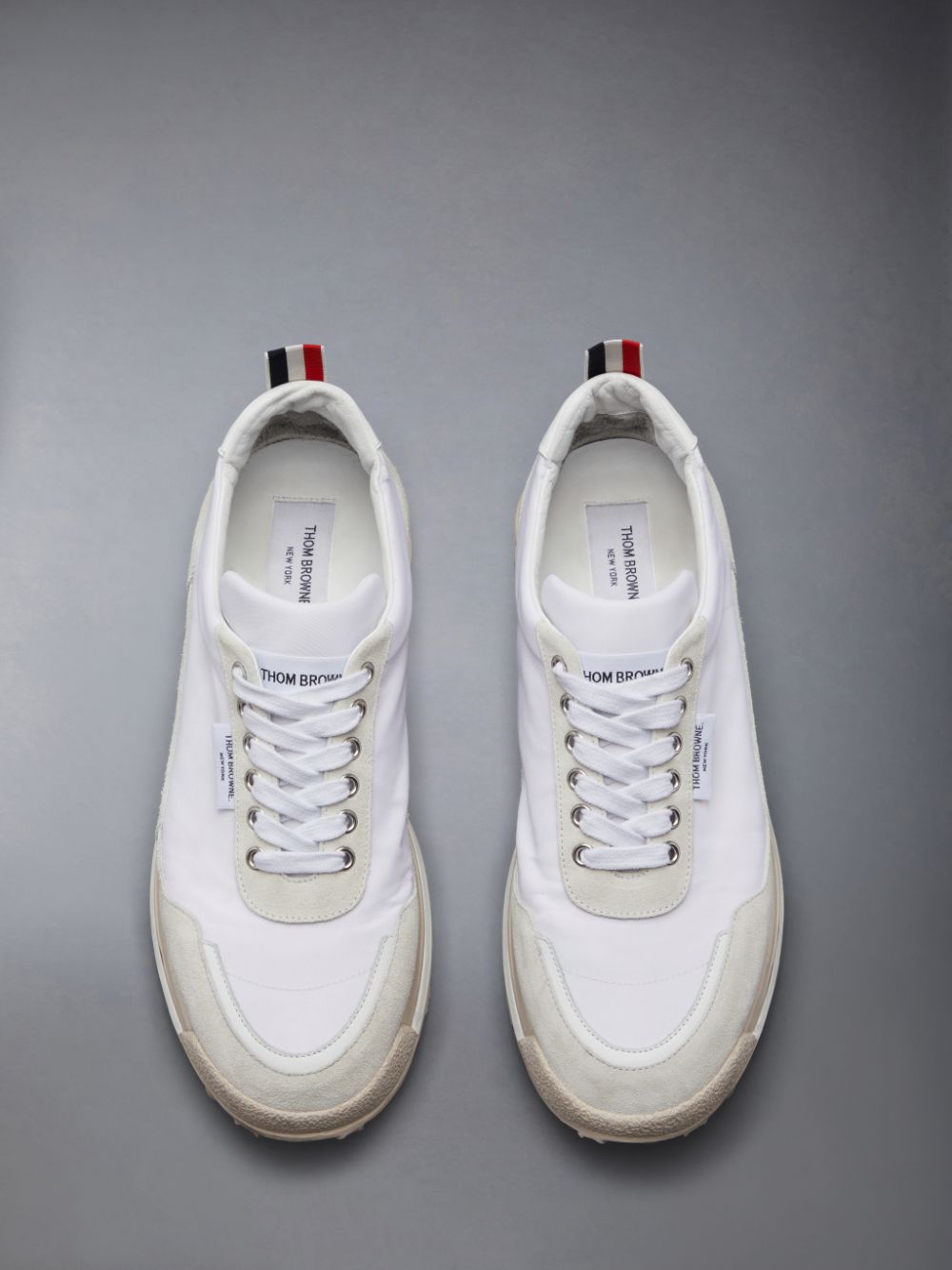 Thom Browne Eco Nylon Alumni Uomo Sneakers Beige | LHT55W08448