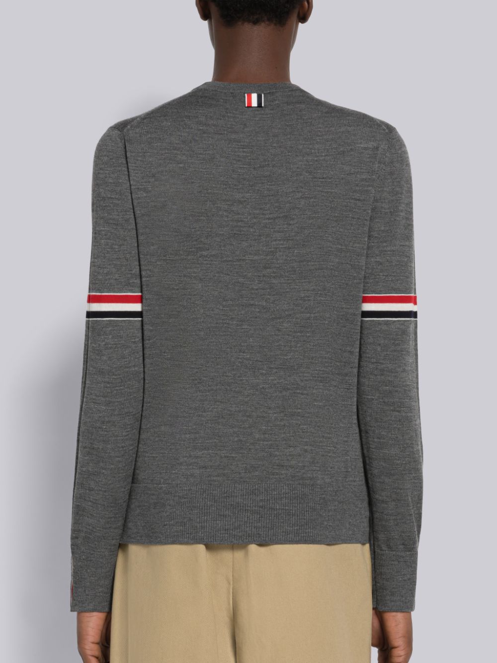 Thom Browne Fine Merino Stripe Crew Neck Uomo Pullover Grigie | UMA58H44472