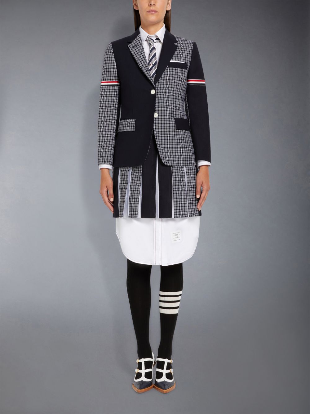 Thom Browne Fine Merino Wool 4-Bar Opaque Rib Donna Collant Nere | BBI04K76003