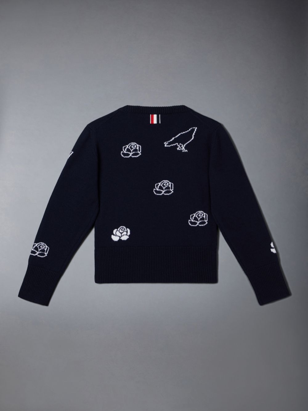 Thom Browne Fine Merino Wool Rose and Raven Ragazzo Pullover Blu | WNM38Q21915