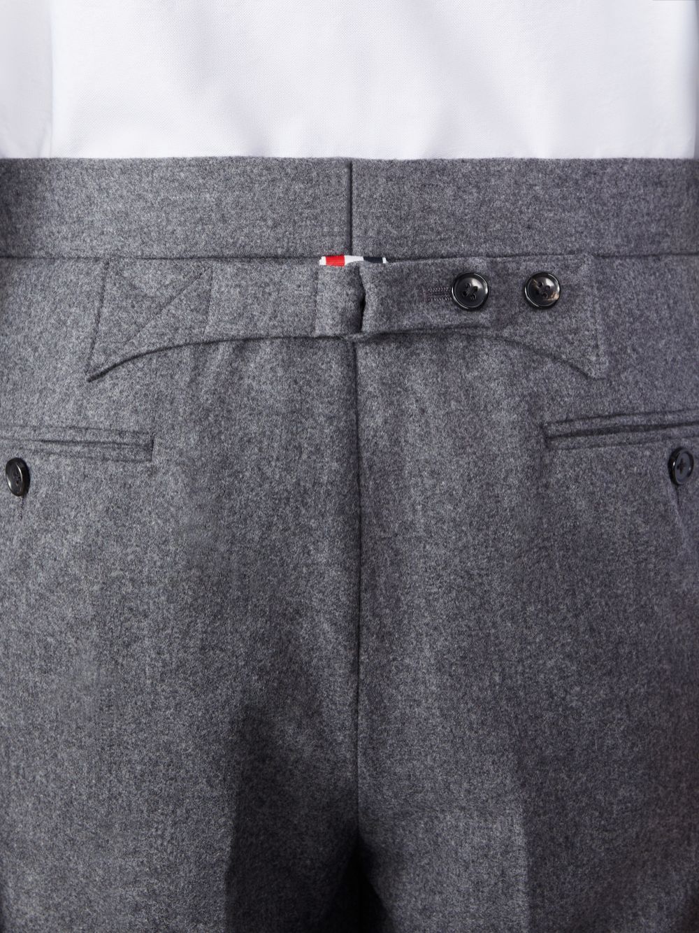 Thom Browne Flannel 4-Bar Low Rise Backstrap Uomo Pantaloni Grigie | MIQ09A65709