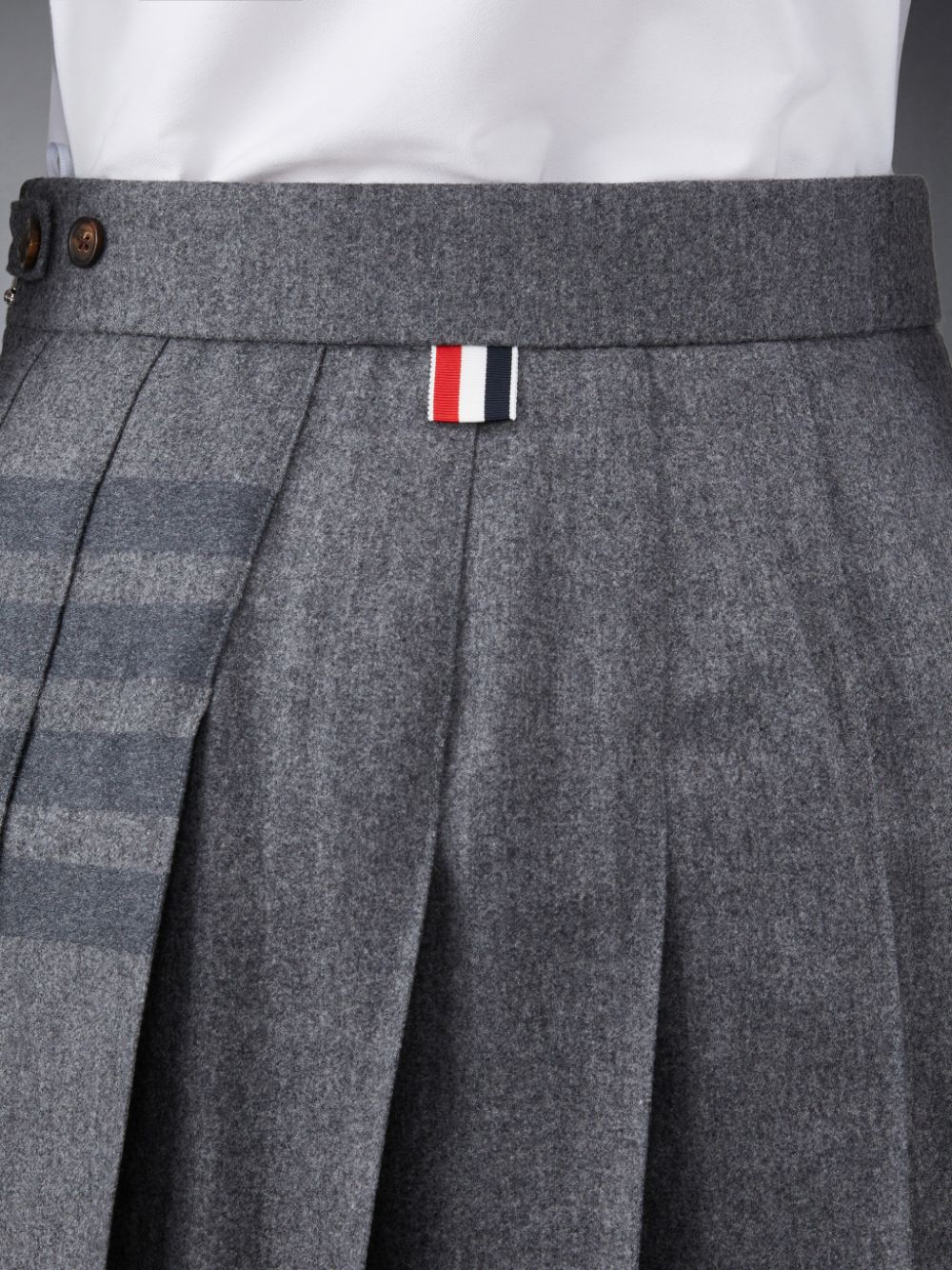 Thom Browne Flannel 4-Bar Pleated Mini Donna Gonne Grigie | GUF88O07514