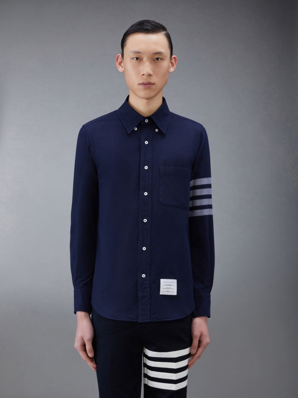 Thom Browne Flannel 4-Bar Uomo Camicie Blu | KII76A11827