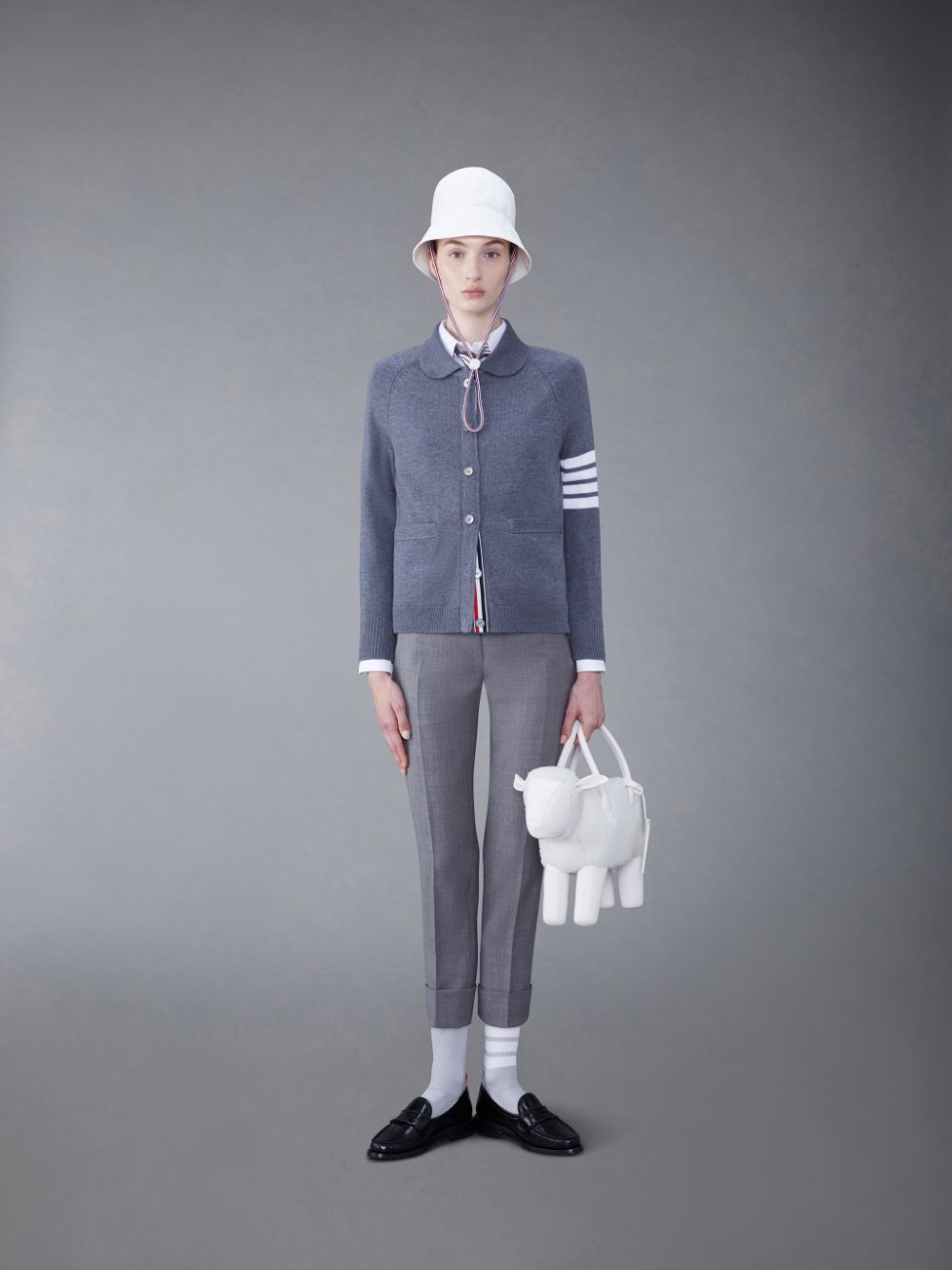 Thom Browne Fresco Low Rise Cigarette Donna Pantaloni Grigie | ZYV99P88168