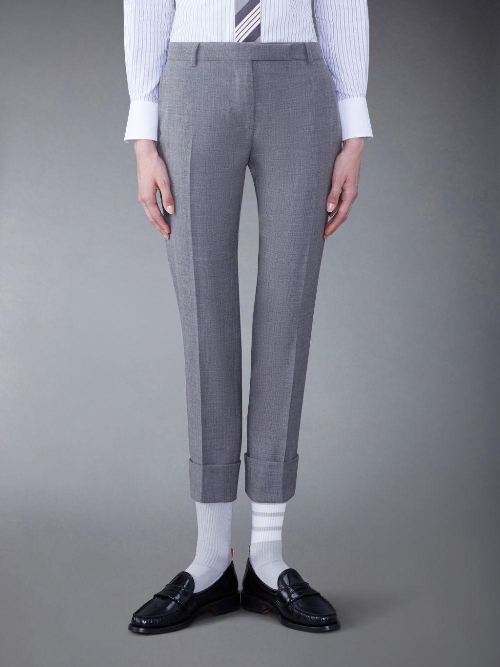 Thom Browne Fresco Low Rise Cigarette Donna Pantaloni Grigie | ZYV99P88168