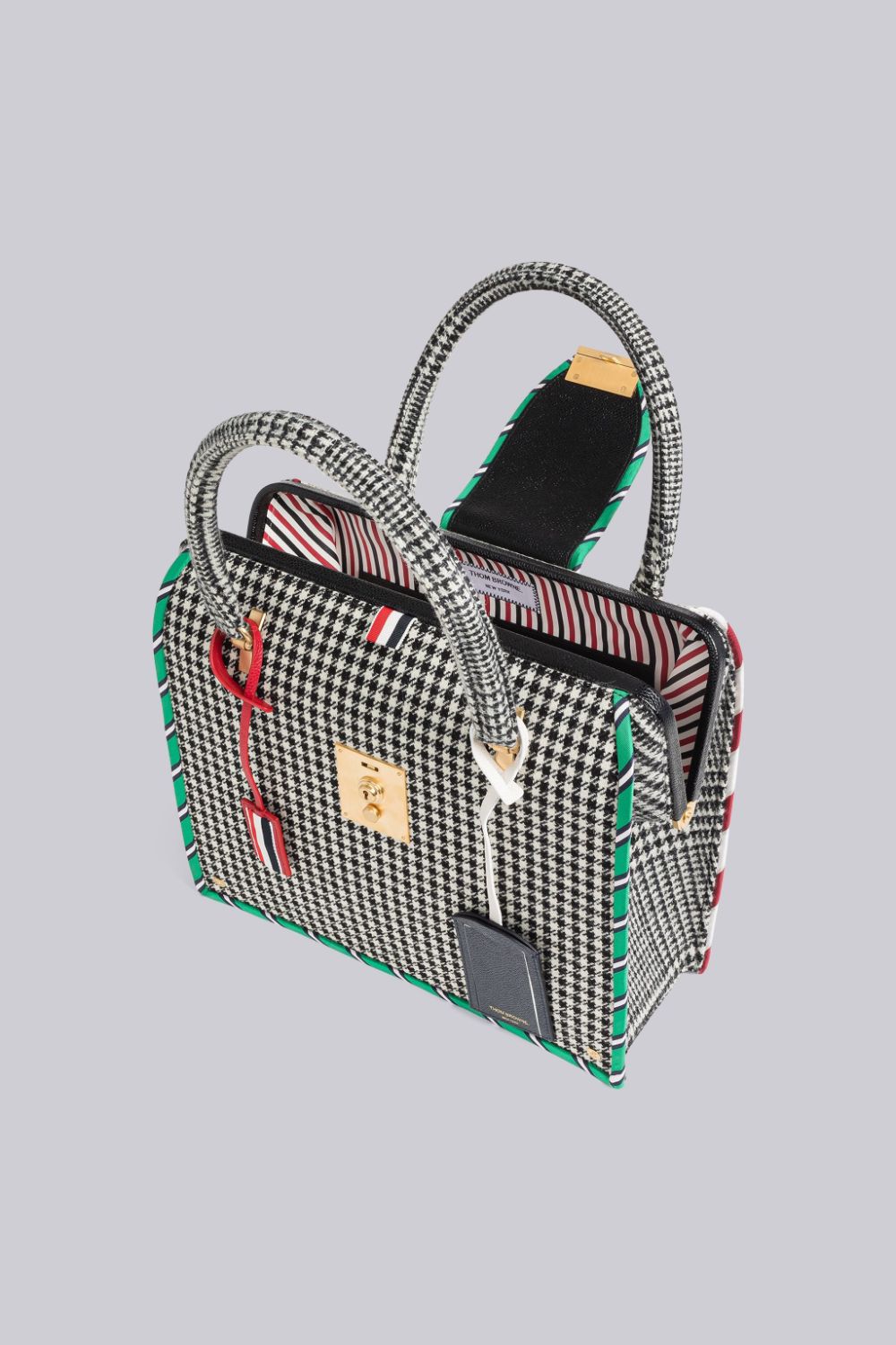 Thom Browne Fun-Mix Gun Club Check Hunting Tweed Mrs. Donna Borse Tote Nere | YXL76J47700