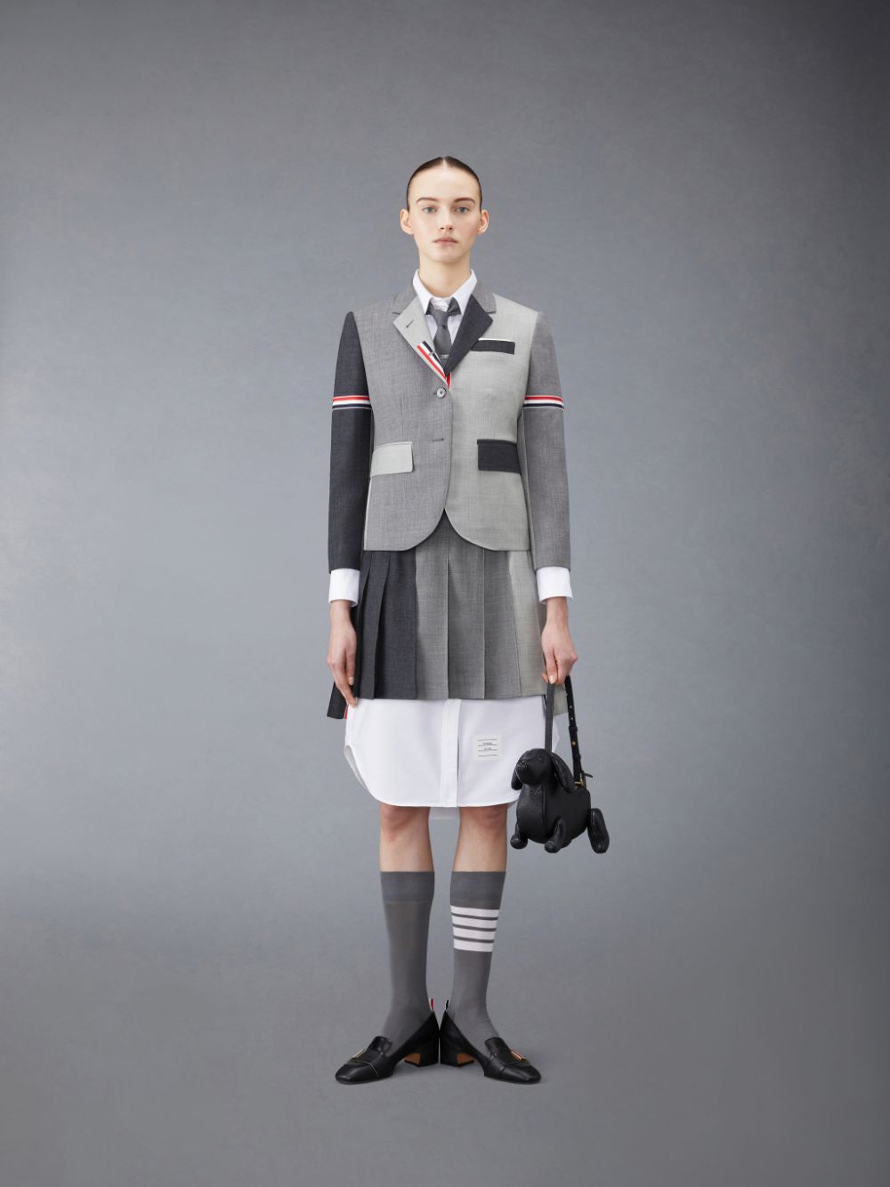 Thom Browne Funmix Wool Fresco High Armhole Sport Donna Cappotti Grigie | VWT53D65959