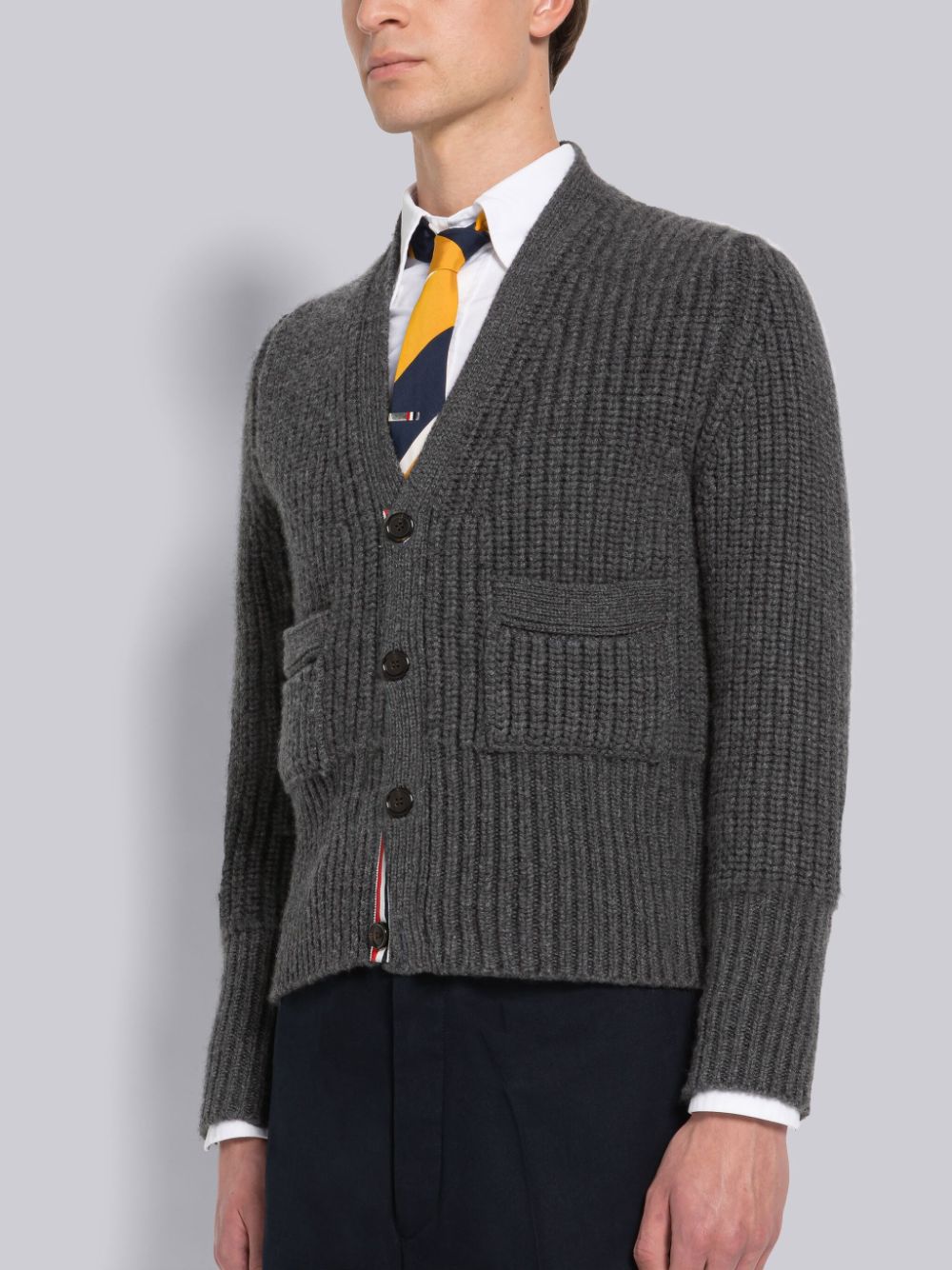 Thom Browne Half Stitch Cashmere Uomo Cardigan Grigie | CUZ14G87633