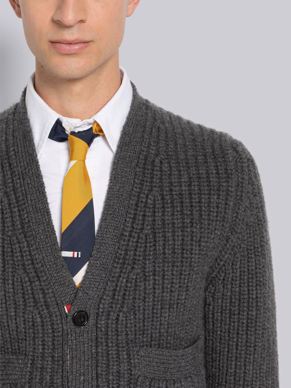 Thom Browne Half Stitch Cashmere Uomo Cardigan Grigie | CUZ14G87633