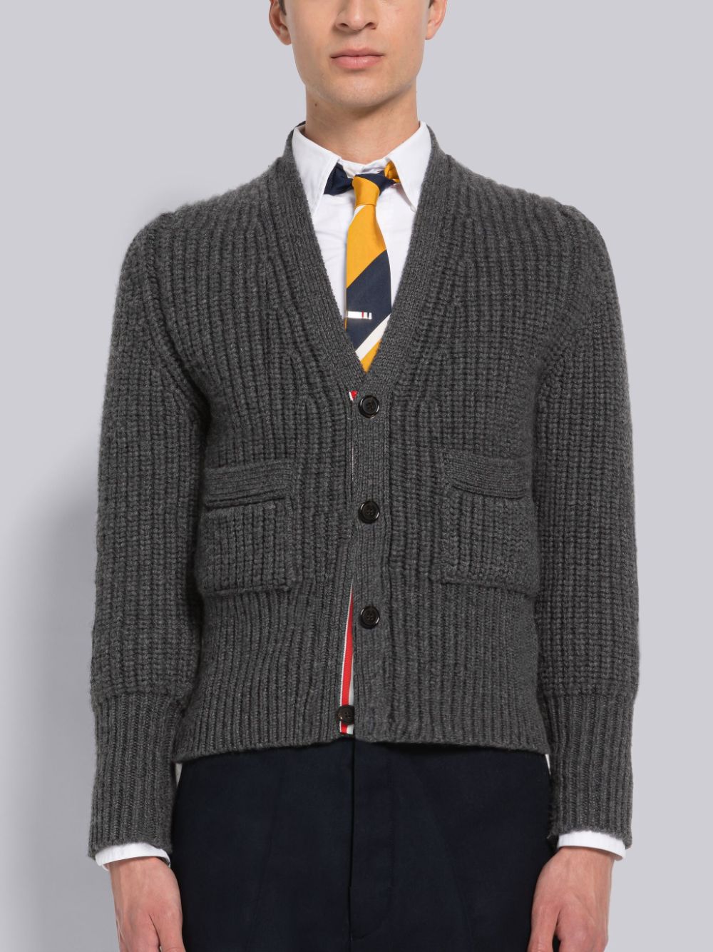 Thom Browne Half Stitch Cashmere Uomo Cardigan Grigie | CUZ14G87633