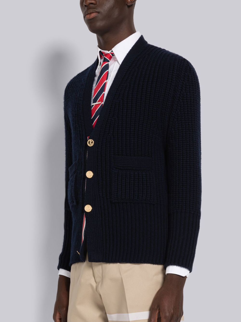 Thom Browne Half Stitch Cashmere Uomo Cardigan Blu | DKY27A47976