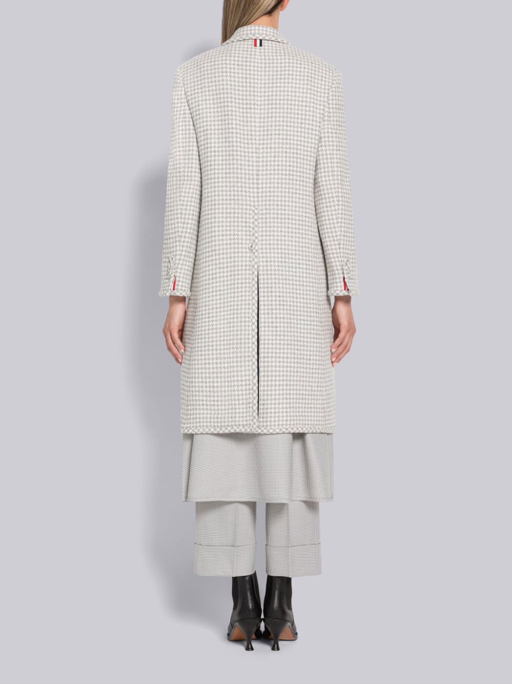 Thom Browne Houndstooth Cashmere Boucle Single Vent Donna Cappotti Grigie | OYV90X58394