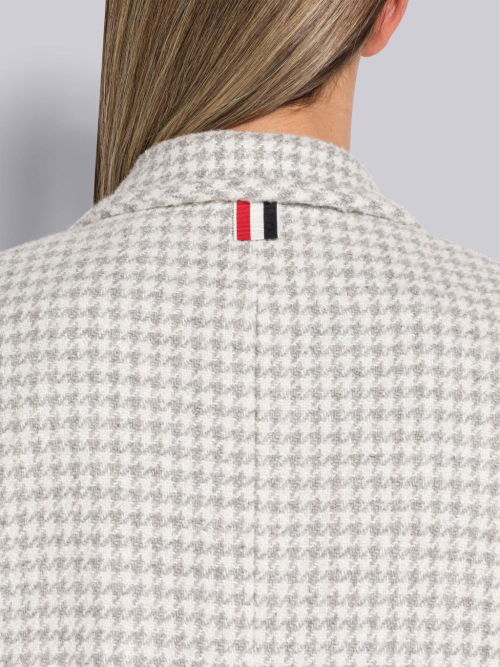 Thom Browne Houndstooth Cashmere Boucle Single Vent Donna Cappotti Grigie | OYV90X58394