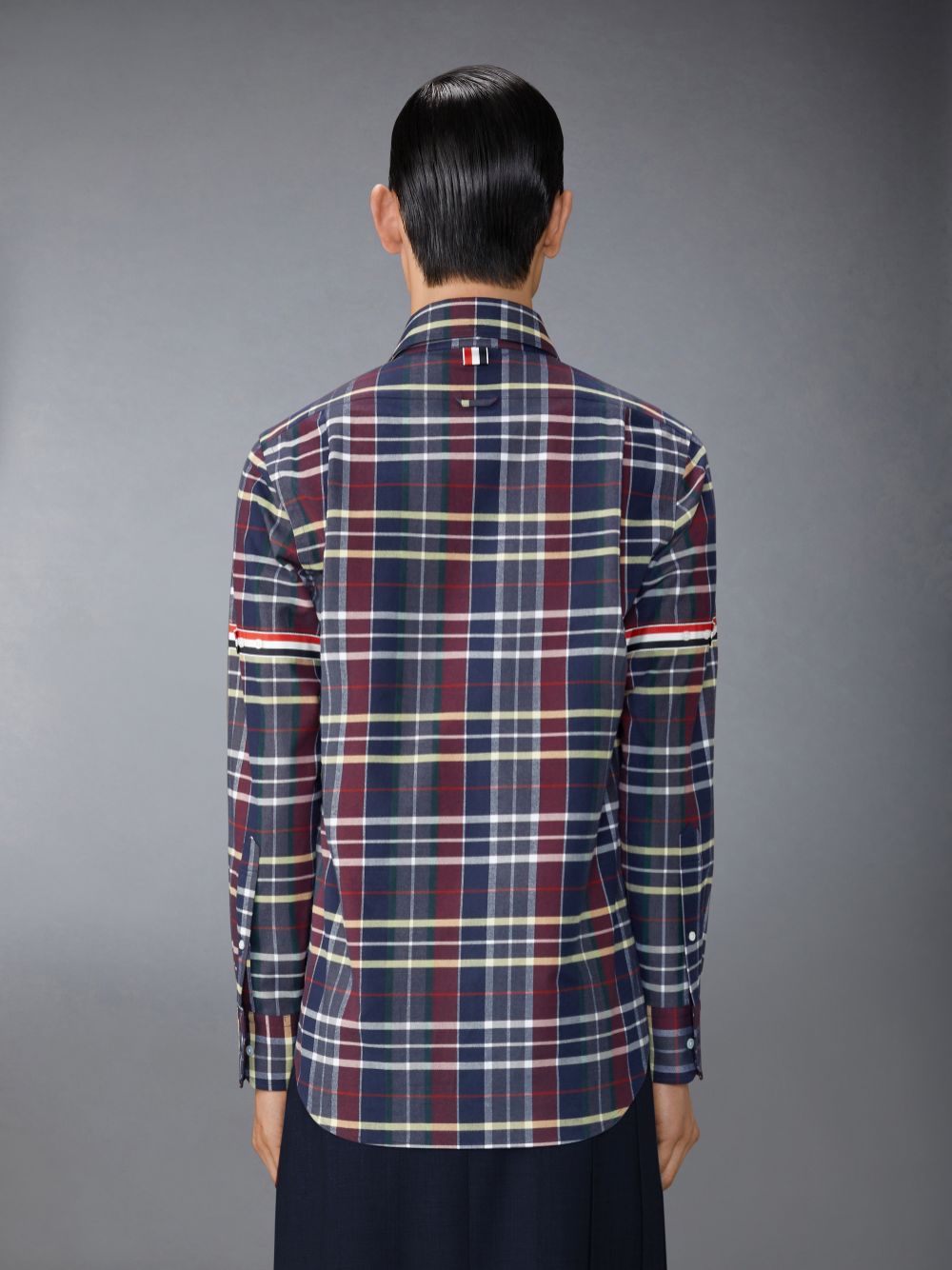 Thom Browne Hunting Tartan Cotton Flannel Armband Uomo Camicie Blu | ZMQ85C91400