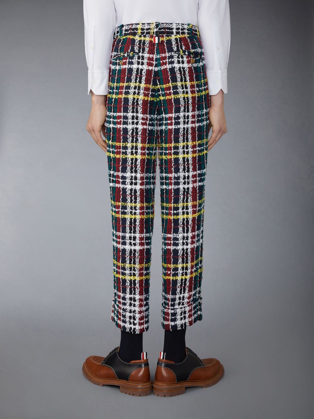 Thom Browne Hunting Tartan Eyelash Tweed Uomo Pantaloni Verdi | AVV38T78947