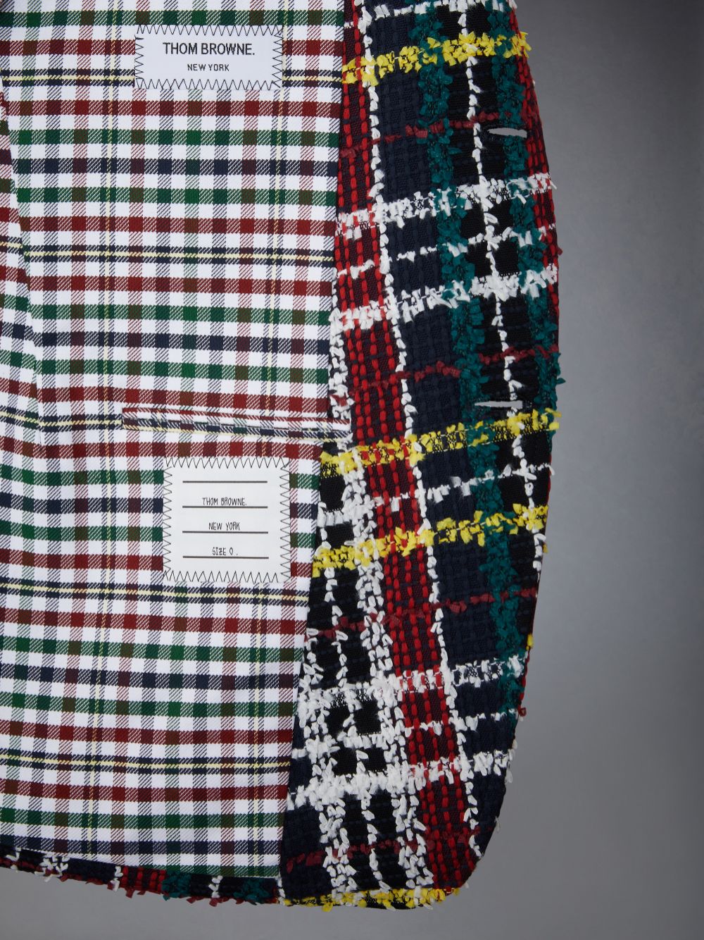 Thom Browne Hunting Tartan Eyelash Tweed Unconstructed Patch Pocket Sack Sport Uomo Cappotti Rosse | BKE03O52765