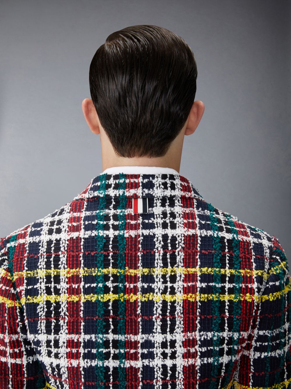 Thom Browne Hunting Tartan Eyelash Tweed Unconstructed Patch Pocket Sack Sport Uomo Cappotti Rosse | BKE03O52765