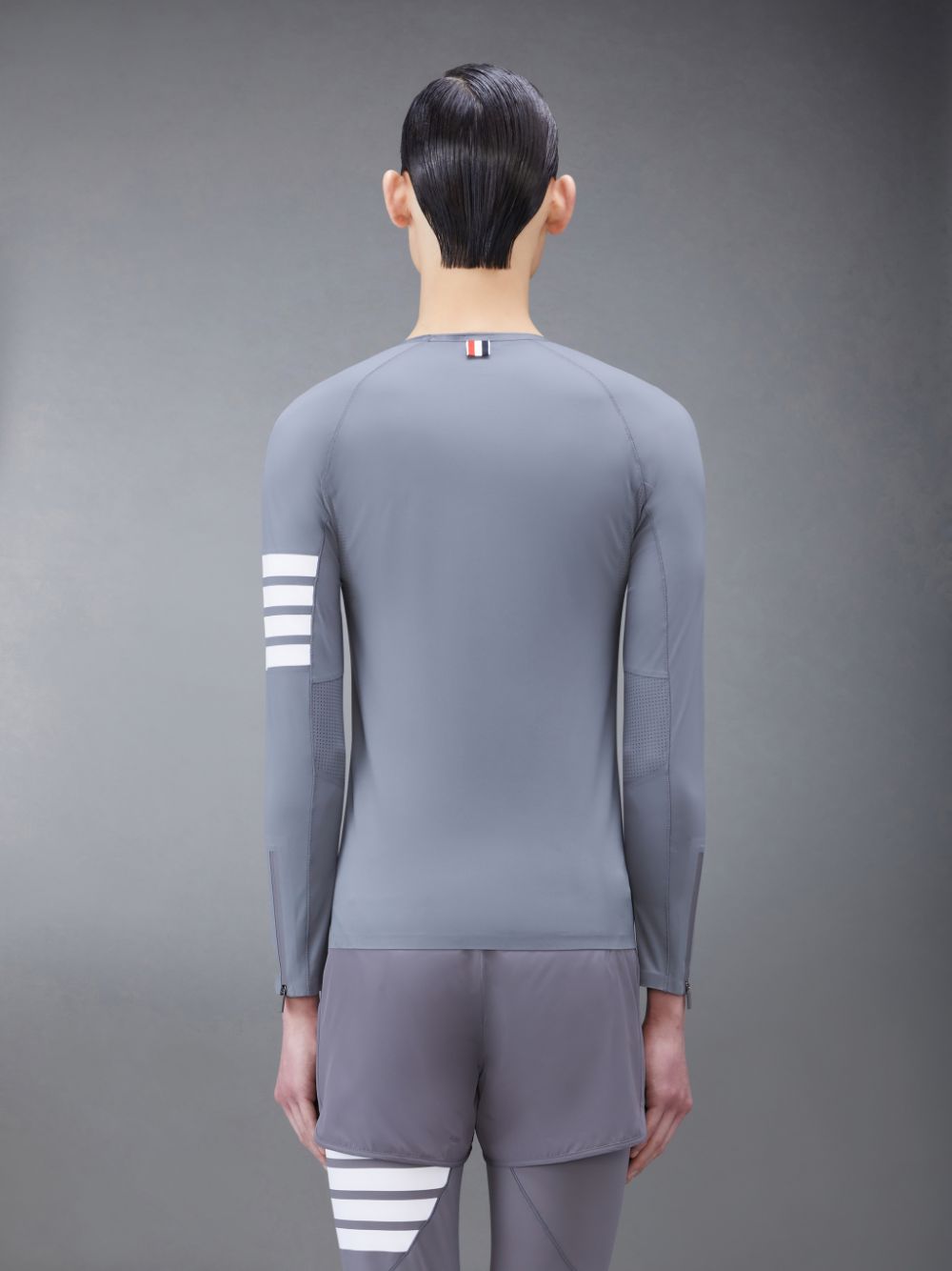 Thom Browne Interlock 4-Bar Compression Long Sleeve Uomo Magliette Grigie | HWL58N94606