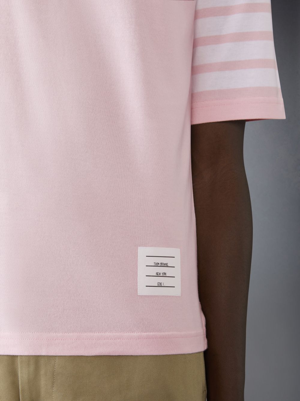 Thom Browne Jersey 4-Bar Short Sleeve Uomo Magliette Rosa | CHS53O52965