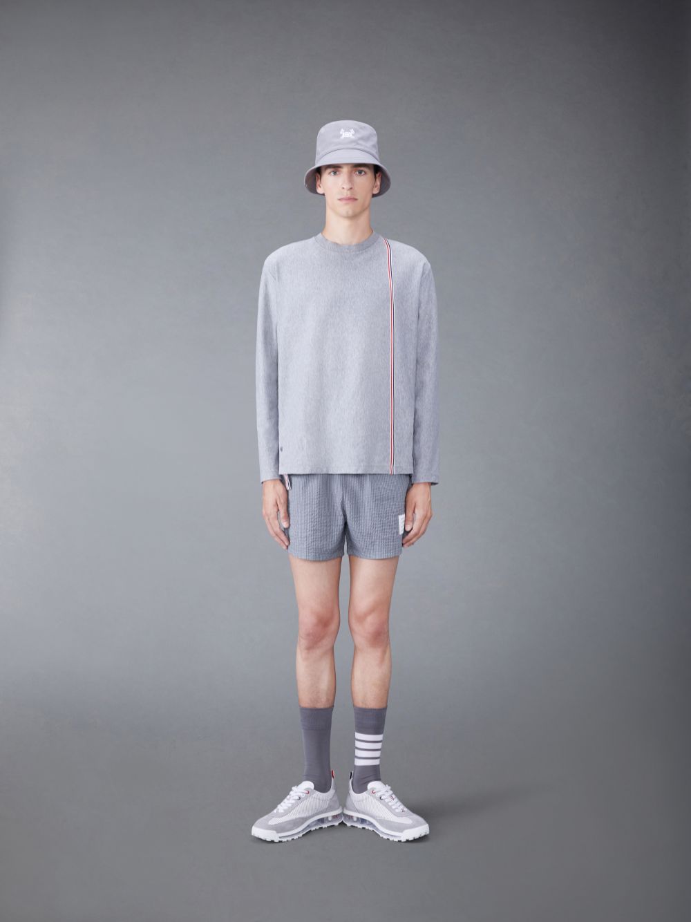 Thom Browne Jersey Oversized Uomo Magliette Grigie | GPV95O70248