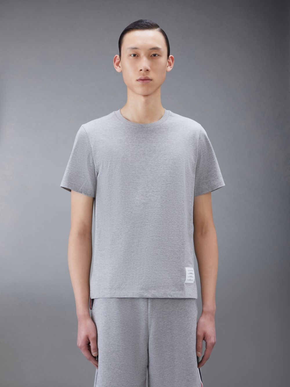 Thom Browne Jersey Relaxed Side Slit Uomo Magliette Grigie | RRK76T18726