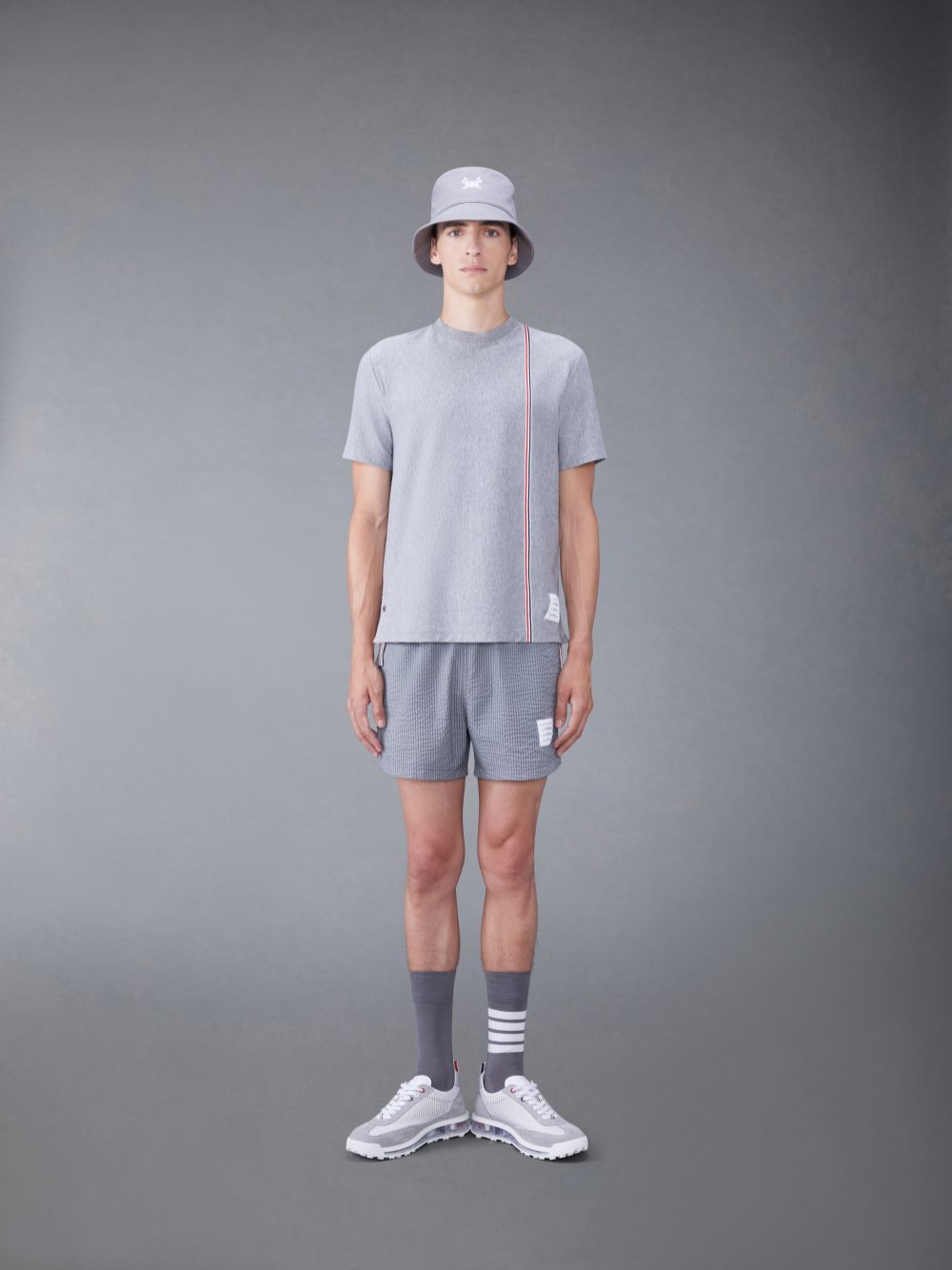 Thom Browne Jersey Short Sleeve Uomo Magliette Grigie | ROC63C45523