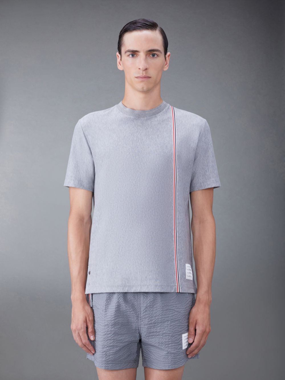 Thom Browne Jersey Short Sleeve Uomo Magliette Grigie | ROC63C45523