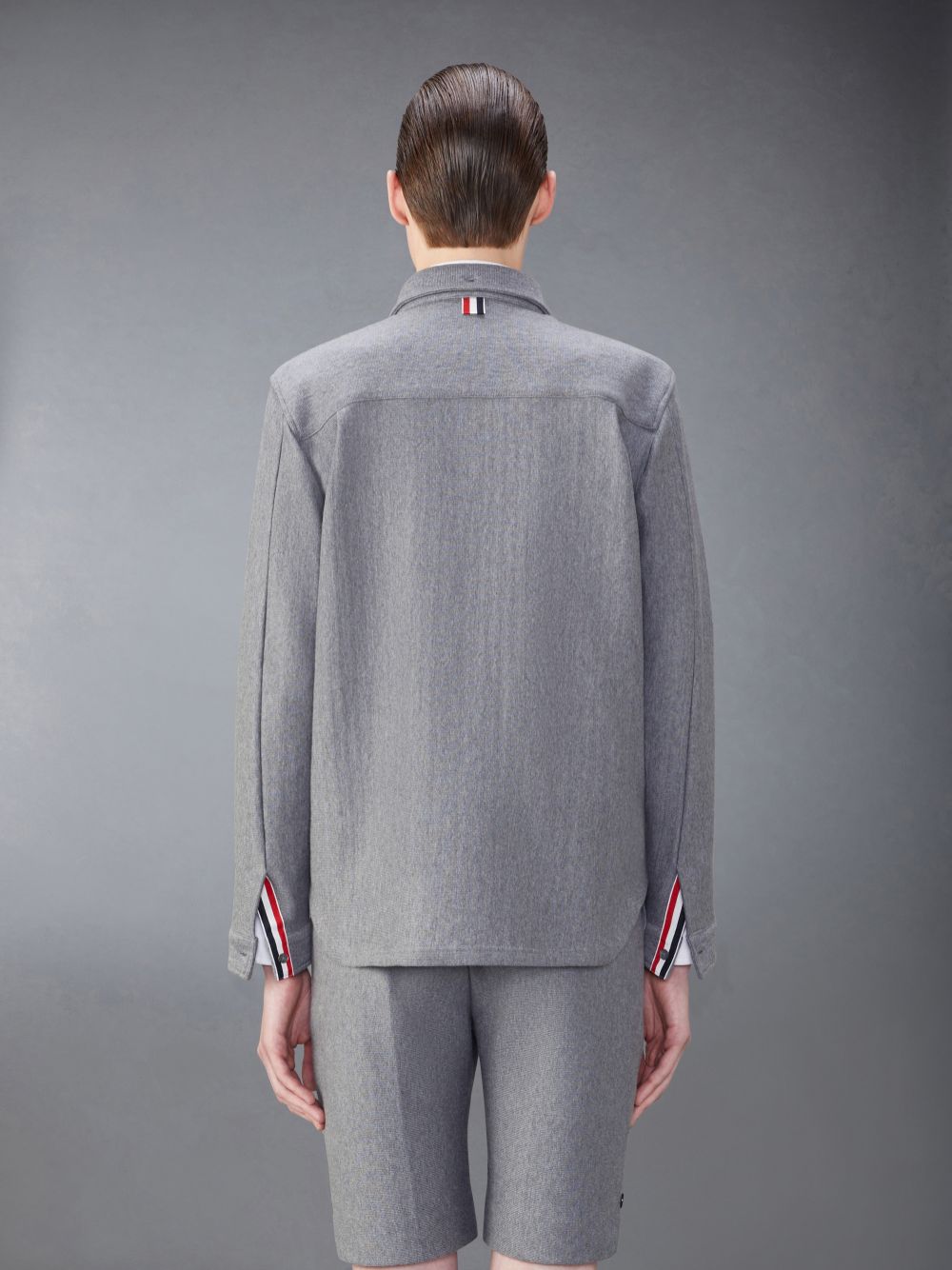 Thom Browne Knit Cotton Jacket Uomo Camicie Grigie | SDS27Z42961