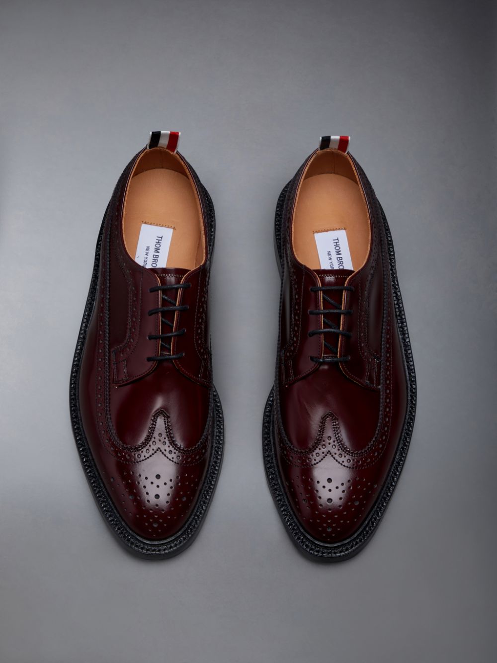 Thom Browne LONGWING W/ LEATHER SOLE IN SPAZZOLATO LEATHER Uomo Scarpe Brogue Marroni | PSC17E36149