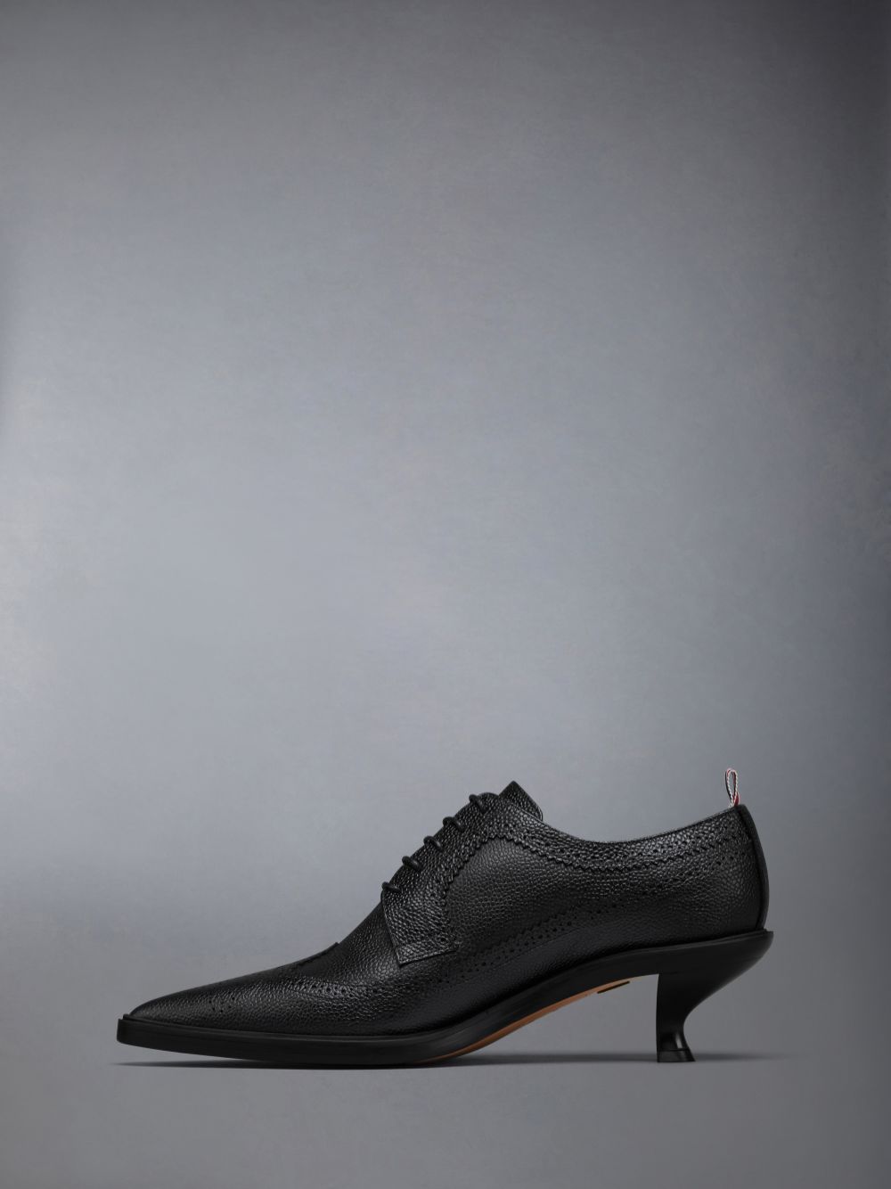 Thom Browne Leather Sole Heeled Longwing Donna Scarpe Brogue Nere | FOI57M68211