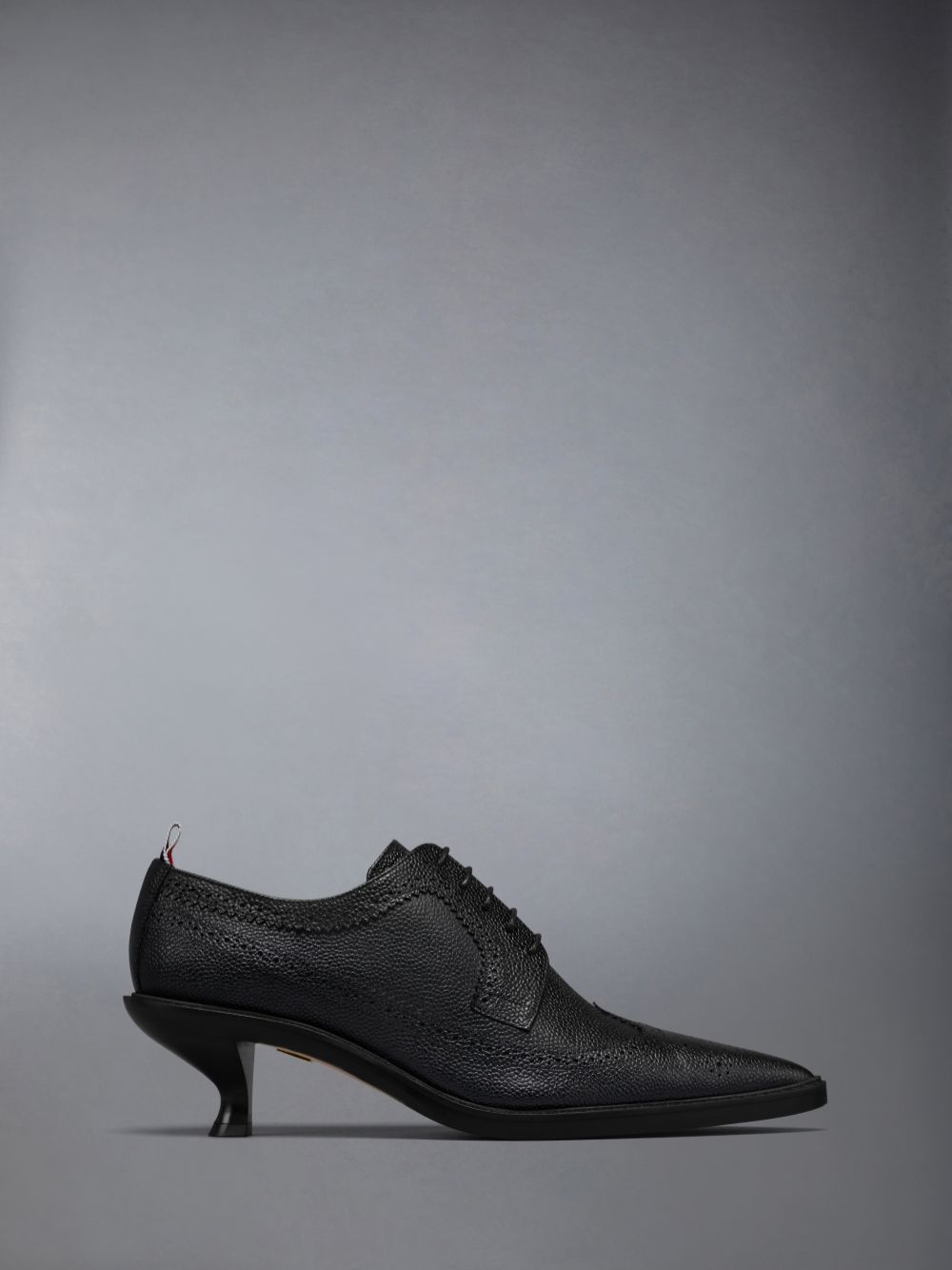 Thom Browne Leather Sole Heeled Longwing Donna Scarpe Brogue Nere | FOI57M68211