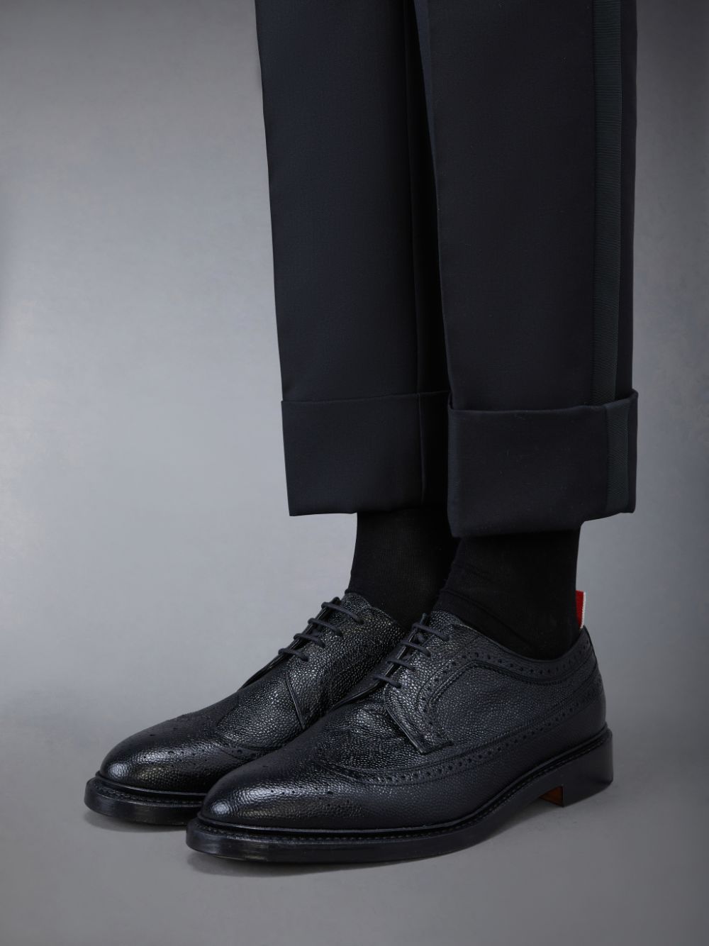 Thom Browne Leather Sole Longwing Uomo Scarpe Brogue Nere | TWZ87C86810