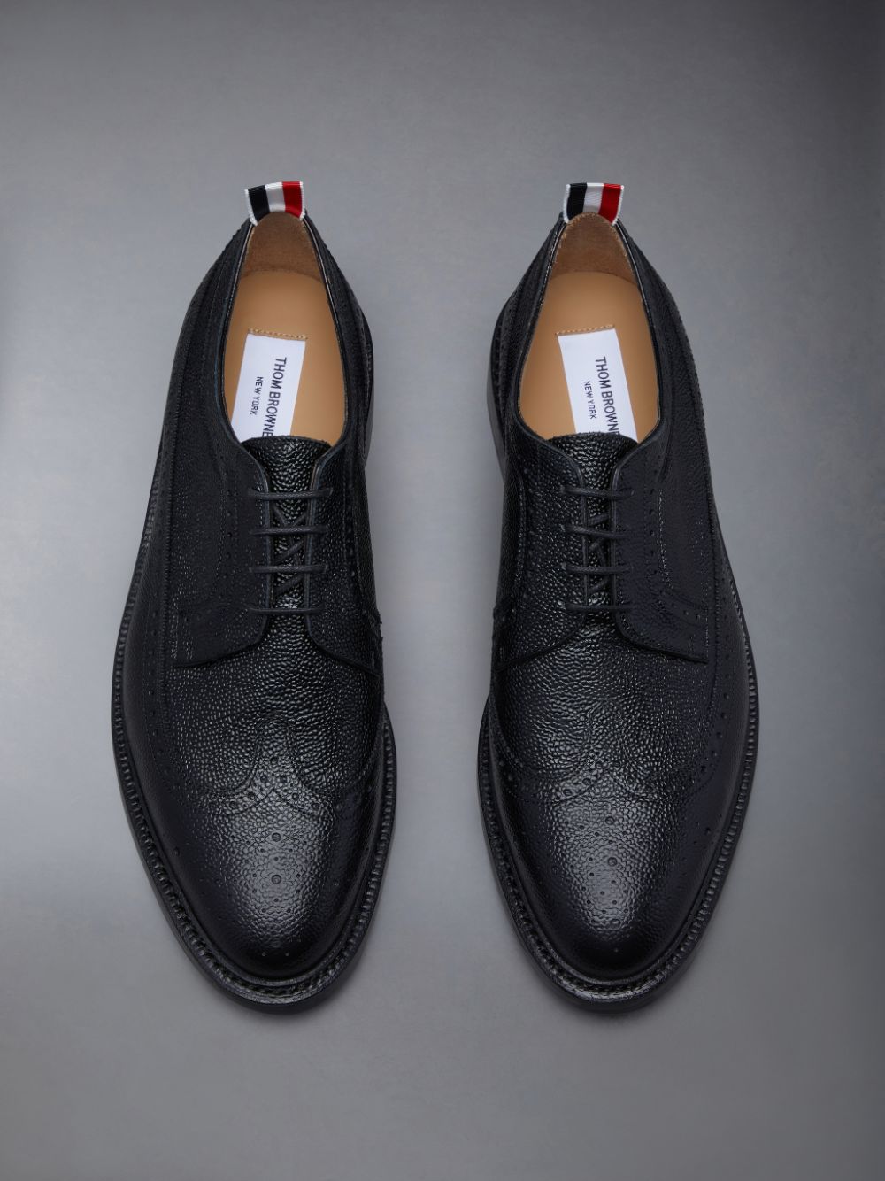 Thom Browne Leather Sole Longwing Uomo Scarpe Brogue Nere | TWZ87C86810